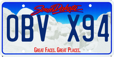 SD license plate 0BVX94