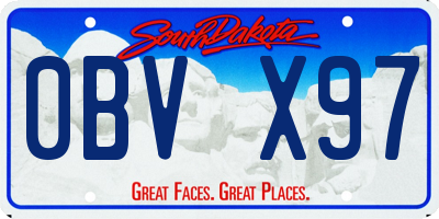 SD license plate 0BVX97