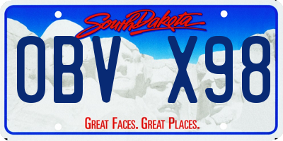 SD license plate 0BVX98