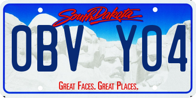 SD license plate 0BVY04
