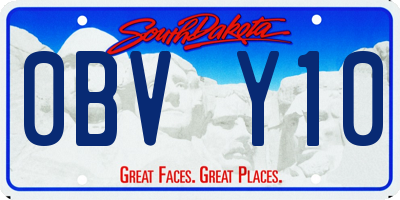 SD license plate 0BVY10