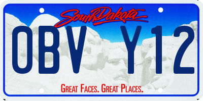 SD license plate 0BVY12