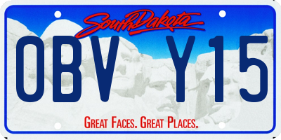 SD license plate 0BVY15