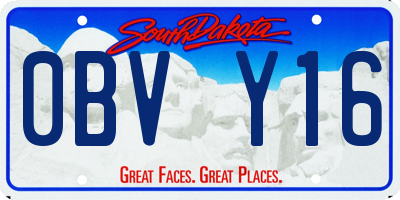SD license plate 0BVY16