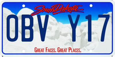 SD license plate 0BVY17