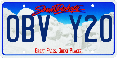 SD license plate 0BVY20