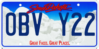 SD license plate 0BVY22