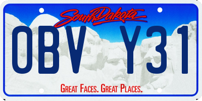 SD license plate 0BVY31