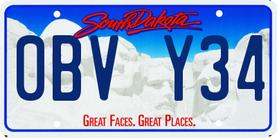 SD license plate 0BVY34