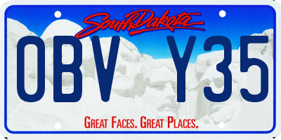 SD license plate 0BVY35