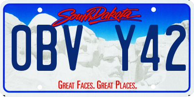 SD license plate 0BVY42
