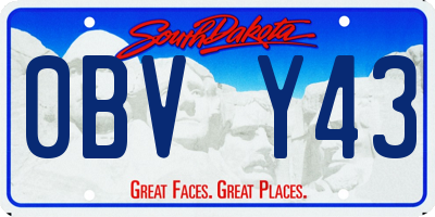 SD license plate 0BVY43
