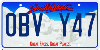 SD license plate 0BVY47