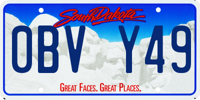 SD license plate 0BVY49