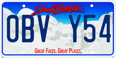 SD license plate 0BVY54