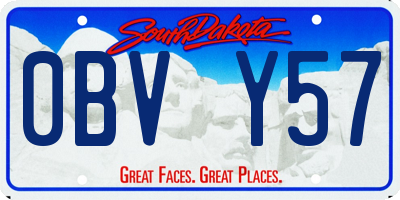 SD license plate 0BVY57
