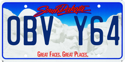 SD license plate 0BVY64