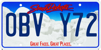 SD license plate 0BVY72