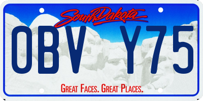 SD license plate 0BVY75
