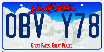 SD license plate 0BVY78