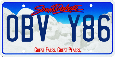 SD license plate 0BVY86