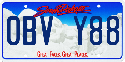 SD license plate 0BVY88