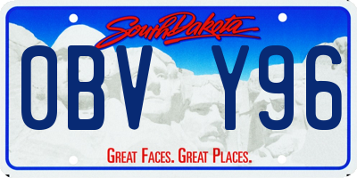 SD license plate 0BVY96