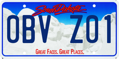 SD license plate 0BVZ01
