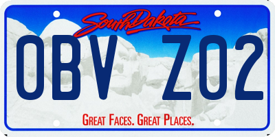 SD license plate 0BVZ02