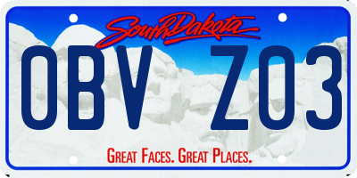 SD license plate 0BVZ03