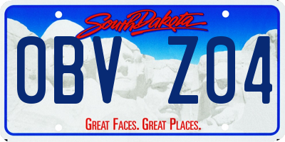 SD license plate 0BVZ04