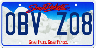 SD license plate 0BVZ08