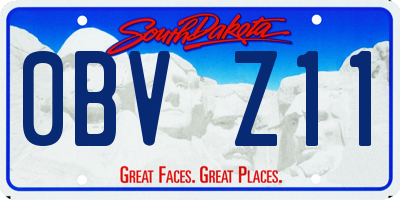 SD license plate 0BVZ11