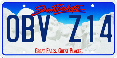 SD license plate 0BVZ14