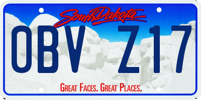 SD license plate 0BVZ17