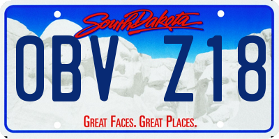 SD license plate 0BVZ18
