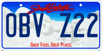 SD license plate 0BVZ22