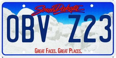 SD license plate 0BVZ23