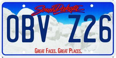 SD license plate 0BVZ26