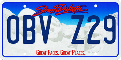SD license plate 0BVZ29