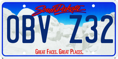 SD license plate 0BVZ32