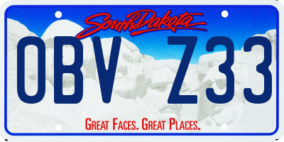 SD license plate 0BVZ33