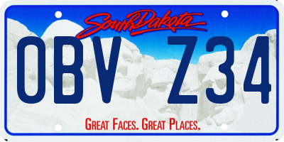 SD license plate 0BVZ34