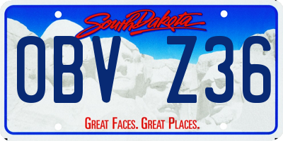 SD license plate 0BVZ36