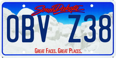 SD license plate 0BVZ38
