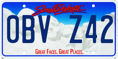 SD license plate 0BVZ42