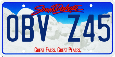 SD license plate 0BVZ45