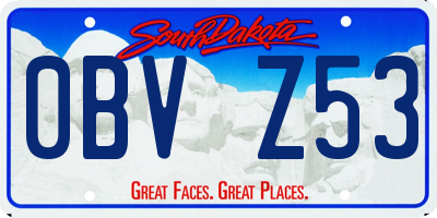 SD license plate 0BVZ53