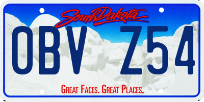 SD license plate 0BVZ54