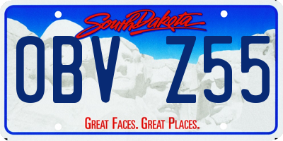 SD license plate 0BVZ55